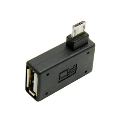 Image de Cablecc Micro USB 2.0 Coudé 90 degrés à gauche Adaptateur d&#039;hôte OTG Avec alimentation Pour Galaxy S3, S4, S5, Note2, Note3, téléphone portable et tablette.