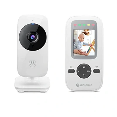 Image de Motorola Nursery VM481 Moniteur vidéo pour bébé avec unité parentale portable, microphone haute sensibilité, vision nocturne infrarouge, zoom numérique, argent (VM 481)