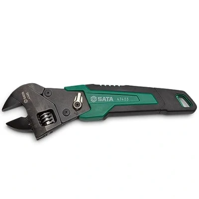 Image de SATA ST47403 Clé à cliquet réglable de 20,3 cm Échelle intégrée Mesures métriques pour une identification rapide la fixation