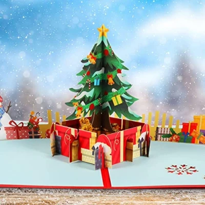 Image de Cartes de noël 3D, carte pop up voeux pour Noël, enveloppe incluse, cadeau Arbre