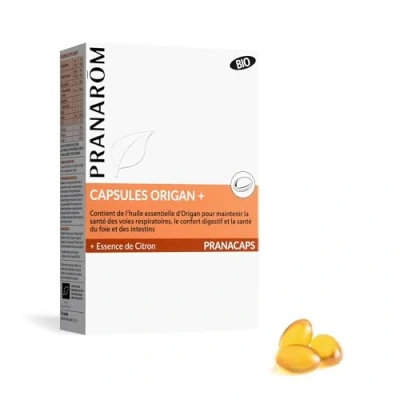 Image de Pranarôm Pranacaps Origan + Essence de Citron BIO