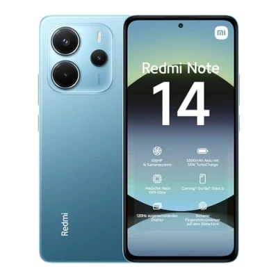 Image de Xiaomi Smartphone Redmi Note 14,6+128GB,Bleu,système de caméra IA 108MP,Batterie 5500mAh,écran Soins oculIAres 120Hz,fonctionnalités (Chargeur Non Inclus)(Version Française+2 Ans Garantie)
