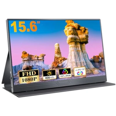 Image de CUIUIC Ecran Portable, 15,6 Pouces Moniteur Portable IPS 100% SRGB, Écran Ordinateur 1080P FHD, Portatif USB C/Mini HDMI, pour Macbook/Laptop/PC/PS5