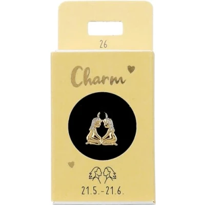 Image de Depesche Lettres 11834 026 Charm Jumeaux, Pendentif doré pour Colliers, Bracelets et Boucles d&#039;oreilles, idéal comme Petit Cadeau, Multicolored, Normal