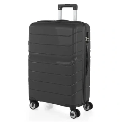 Image de ITACA Valise Moyenne Soute Avion Rigide 4 roulettes De Voyage Résistante en Polypropylène Ultra Légère avec Verrouillage TSA/Cadenas à Combinaison, Anthracite