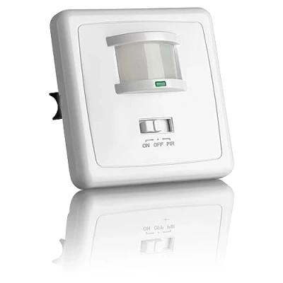 Image de SEBSON® Détecteur de Mouvement Intérieur, Montage Mural Encastré, LED adapté, Capteur Infrarouge, Programmable, Portée 9m/160