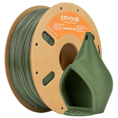 Image de ERYONE Carbon Fiber Filament 1.75mm +/ 0.03mm, 3D Printing Filament, Fit Most FDM Printer, ASA CF Olive Green, 1kg Spool (2.2LBS)