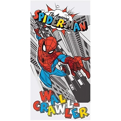 Image de Jerry Fabrics Disney Serviette De Plage en Coton Spider Man : Pop Art Multicolore 70 X 140 Cm