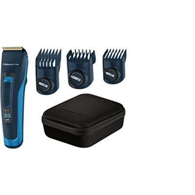 Image de Rowenta Advancer X Pert Tondeuse cheveux et barbe, Lames en acier inoxydable avec revêtement Titanium, Autonomie longue durée, Indicateur de batterie numérique, Trousse rangement anti choc TN5241F4