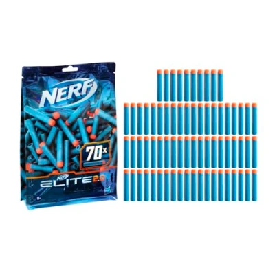 Image de Nerf Elite 2.0, Recharge de 70 fléchettes en mousse 2.0 officielles, compatibles avec les blasters