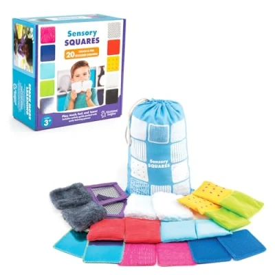 Image de Learning Resources Carrés de textures Teachable Touchables, dalle sensorielle, sensorielle bebe, jouets d&#039;éveil, maternelle ressources, tdah enfant outils, autisme materiel enfant, 36 mois et plus