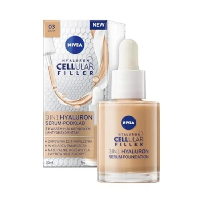 Image de Nivea Cellular Filler 3IN1 Hyaluron Serum Foundation Fond de teint, Taille: 30 ml, Dark