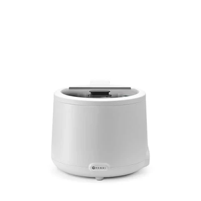 Image de HENDI Marmite à soupe électrique, UNIQ, récipient chauffant, réchaud pour buffet, au bain marie, rond, 8L, 220V, 500W, ø366x(H)325mm, verre trempé, inox, Alu, PP, blanc