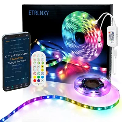 Image de RGBIC Ruban LED 2,5m Dreamcolor Rétroéclairage TV for 32 à 55 pouces intelligent Applications and Télécommande, Synchroniser avec la Musique, USB Intégration IC Éclairage Décoration