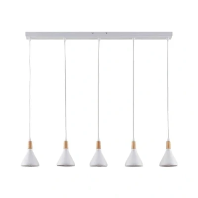 Image de Lindby Suspension Arina à intensité variable (Moderne) en Blanc Métal e. a. pour Salon &amp; Salle manger (à 5 lampes, E14), Luminaire, Lampe Plafond, Luminaire Plafonnier, Suspendue