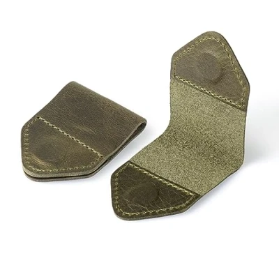 Image de Londo Marque page fait main en cuir véritable (Ensemble de 2) (Vert, Magnétique)