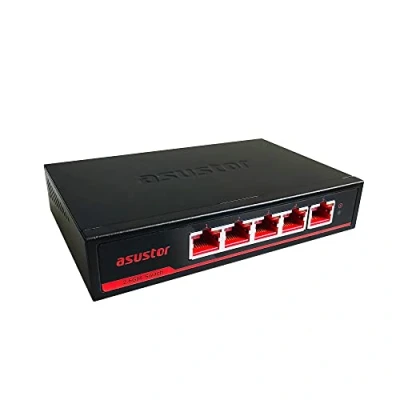 Image de Asustor ASW205T 5 Ports 2.5G Switches Réseau, capacité de Commutation 25Gbps, sans Ventilateur, Montage Mural, Unmanaged Ethernet Switch, Plug and Play