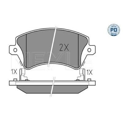 Image de MEYLE 025 237 6617/PD Jeu de plaquettes frein PD Quality Essieu avant avec indicateur d&#039;usure tôle anti bruit