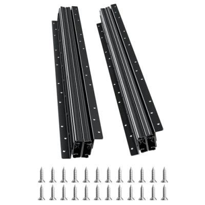 Image de VEVOR Glissières de Tiroir sous Escalier, 600 mm, Coulisses à Roulement Billes Extension Complète, Capacité Charge 117 kg, Rails d&#039;Armoire Inférieur Robustes, pour Bricolage, Noir