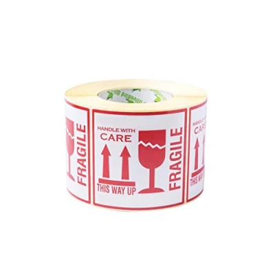 Image de OliveBird 1,000 Autocollants Fragile Avec Inscription En Anglais This Way Up Handle With Care Grande Taille 10 X Cm White Red