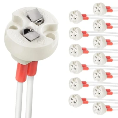 Image de DiCUNO Base de Bi Pin, G4, GU5.3, G6.35, GY6.35, GX5.3 MR16, GZ4 MR11, support lampe corps en céramique à douille incandescente halogène (12pcs)
