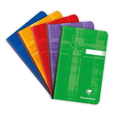 Image de Clairefontaine 9606C Un Carnet Brochure Dos Toilé 11x17 cm 192 Pages Lignées Papier Blanc 90 g Couverture Carte Pelliculée Couleur Aléatoire