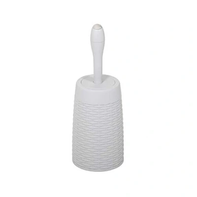 Image de Addis 518368 Brosse WC Ronde Imitation rotin avec système d&#039;injection de détergent Interne, Gris Clair