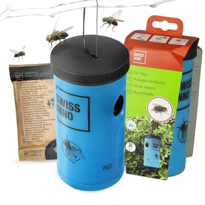 Image de SWISSINNO Piège à Mouches extérieur incl. un appât alimentaire non toxique, réutilisable. Sans danger pour les enfants et animaux domestiques. Fabriqué en UE. x1
