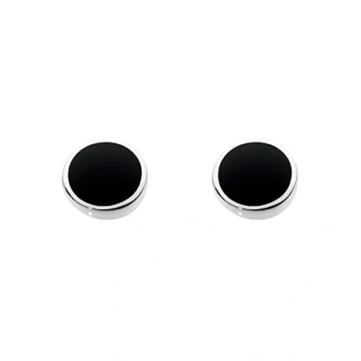 Image de Dew 3060BK Boucles d&#039;Oreilles Clous Femme Rond Argent 925/1000 1 gr Agate Noir