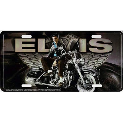Image de Plaque d&#039;immatriculation en métal Elvis sur moto avec ailes