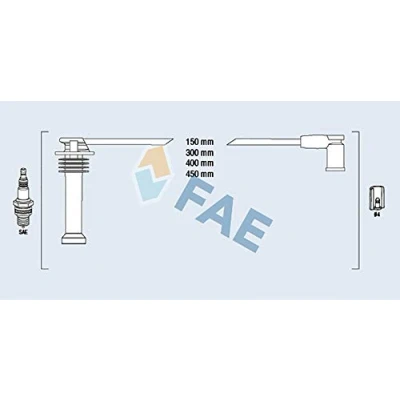 Image de FAE 85125 Jeu De Fils d&#039;Allumage FORD: Fusion Break, FIESTA 5, Focus Mk1 3/5 portes, MAZDA: 2 5 VOLVO: V50, C30