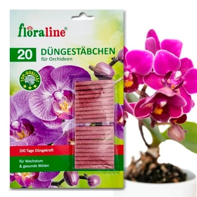 Image de floraline® 20 x bâtonnets d&#039;engrais pour orchidées par bâtonnet : engrais jusqu&#039;à 100 jours fleurs magnifiques avec croissance et saines Utilisation douce