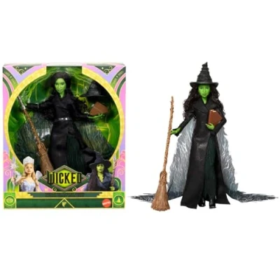 Image de Mattel Universal Wicked: Partie 2 Poupée Elphaba Deluxe avec Tenue Amovible et 4 Accessoires, inspirée du Film for Good, JFM12