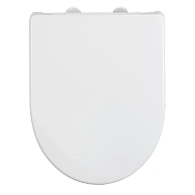 Image de WENKO Siège WC Sindia supportant une charge de 300 kg, avec fermeture automatique Easy Close et fixation hygiénique à 1 bouton Fix Clip en inox, Duroplast incassable, 36,5 x 46,5 cm, blanc