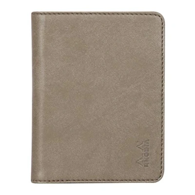 Image de RHODIA 211002C Livret Porte Bloc et Documents N11 Taupe pour Notes ou Carnets de Format A7 (7,4x10,5 cm) Simili Cuir Italien Premium Collection