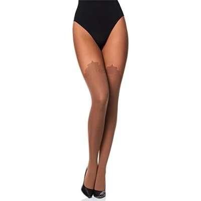 Image de Merry Style collants pour femme avec effet optique de bas Overknee motif MS 389 60 DEN (Cappucino S)