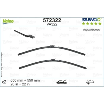 Image de Balai d&#039;essuie glace Valeo 572322 avant plat Top Lock non chauffé