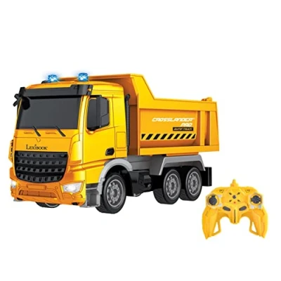 Image de Lexibook, Crosslander® Pro, RC Dump Truck, Camion à Benne télécommandé, Effets Lumineux, basculante, Rechargeable, RCP10, Jaune
