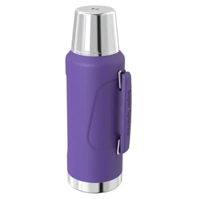 Image de Super Sparrow Gourde Isotherme 2L Bouteille Inox Sans BPA Couvercle étanche qui sert de Tasse Maintient la Température 24/36h (Chaud/Froid)