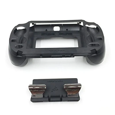 Image de L3 R3 Coque avec poignée et bouton déclencheur L2 R2 pour console de jeu PSV1000 PSV 1000 PS VITA Noir mat