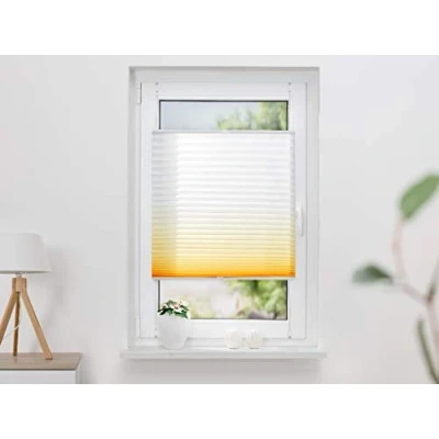 Image de K Home Klemmfix Store plissé « dégradé » Jaune 50 x 130 cm