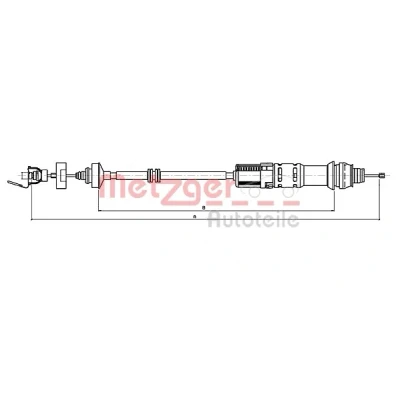 Image de METZGER 11.2199 Câble d&#039;Embrayage avec réglage automatique COFLE CITROËN: Berlingo / First I, I Van