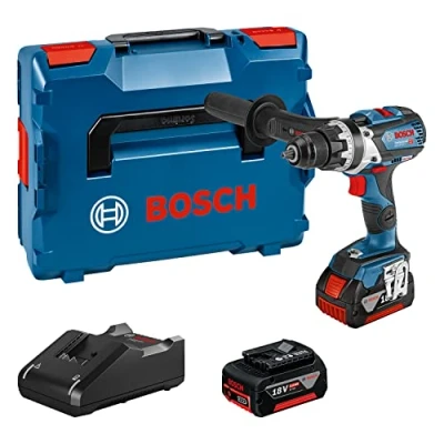 Image de Bosch Professional 18V System perceuse visseuse sans fil GSR 110 C (couple maxi : Nm, Ø de vissage 12 avec 2 batteries 5,0 Ah, chargeur GAL 40, dans L BOXX 136)