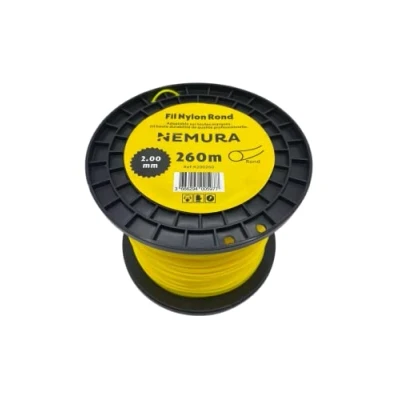 Image de Nemura Fil Débroussailleuse Rond Ø: 2,00mm, L: 260m Compatible avec d&#039;autres marques Haute durabilité Qualité professionnelle Marque Française