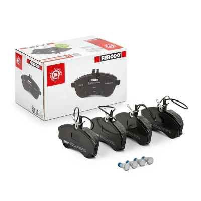 Image de FERODO PREMIER ECO FRICTION FDB1112 Jeu de plaquettes frein contact signal d&#039;usure inclus avec vis d&#039;étrier accessoires