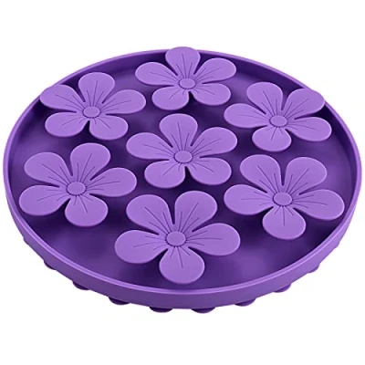 Image de Gamelle Anti Glouton Chien,Doweiss Slow Feeder pour Animaux Chat/Chien en Silicone Caoutchouc Doux Mignon Forme de Fleur