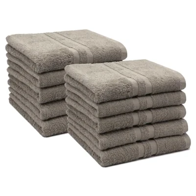 Image de ZOLLNER Ensemble de Serviettes 100% Coton, 50x100 cm, Marron.