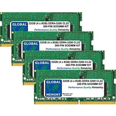 Image de 32Go (4 x 8Go) DDR4 3200MHz PC4 25600 260 PIN SODIMM MÉMOIRE RAM KIT POUR ORDINATEURS PORTABLES