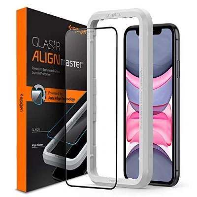 Image de Spigen Verre Trempé 11 Xr (6.1&quot;) [AlignMaster] Technologie Auto Align, Résistant aux Rayures (AGL00106)