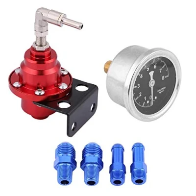 Image de Regulateur de Pression d&#039;essence Reglable,Fydun universel FPR 16psi Réglable 1: 1 Aluminium Kit Jauge d&#039;huile Régulateur Carburant et d&#039;adaptateur montage(Pourpre)